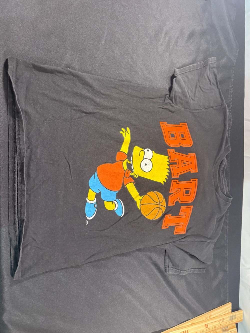 The Simpsons Bart Simpson Basketball Mens Short Sleeve Shirt Black